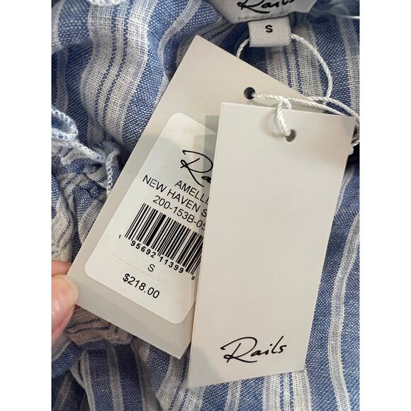 Rails Amellia New Haven Stripe Tiered Linen Blend Dress S - Picture 9 of 10